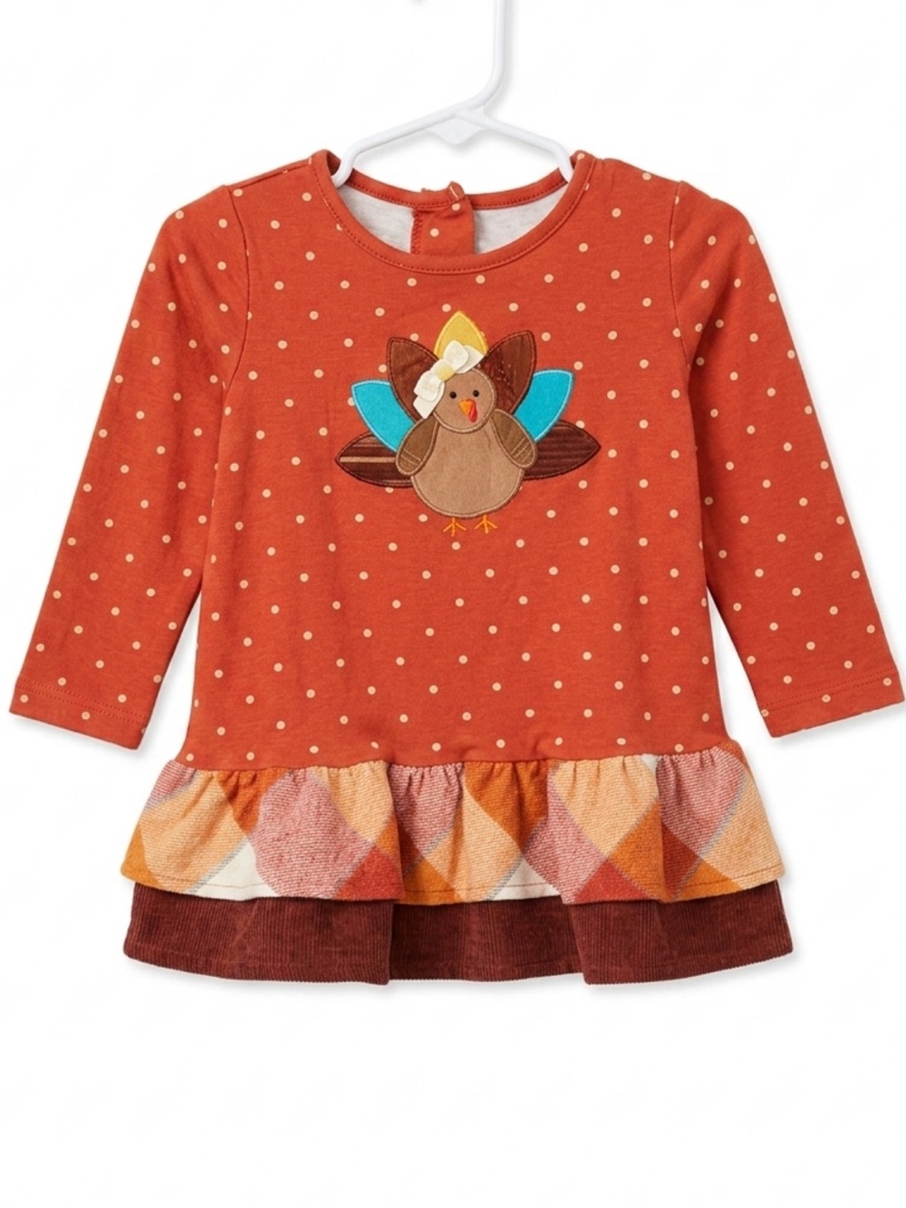 Ricrac & Ruffles Thanksgiving Turkey Ruffle
Tunic Dress Polka Dot Fall Boutique